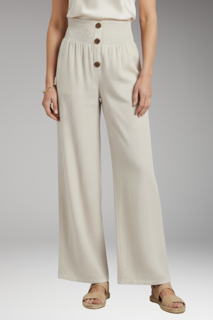 Women's Wide Leg Trousers with Elastic Waist