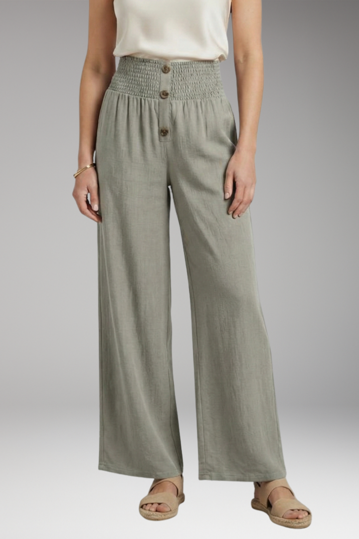 Women's Wide Leg Trousers with Elastic Waist