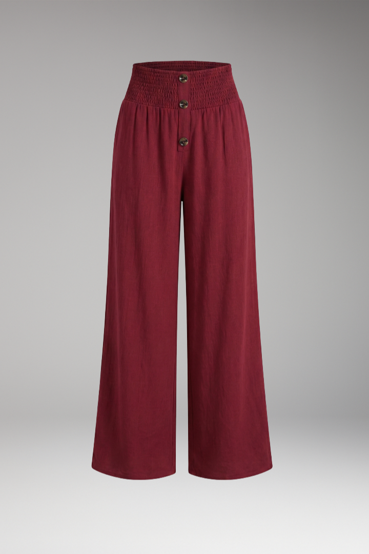 Women's Wide Leg Trousers with Elastic Waist
