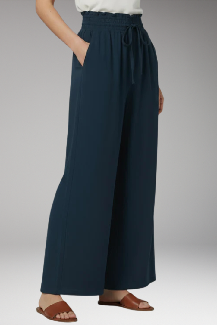 Women's Wide Leg Trousers with Side Pockets