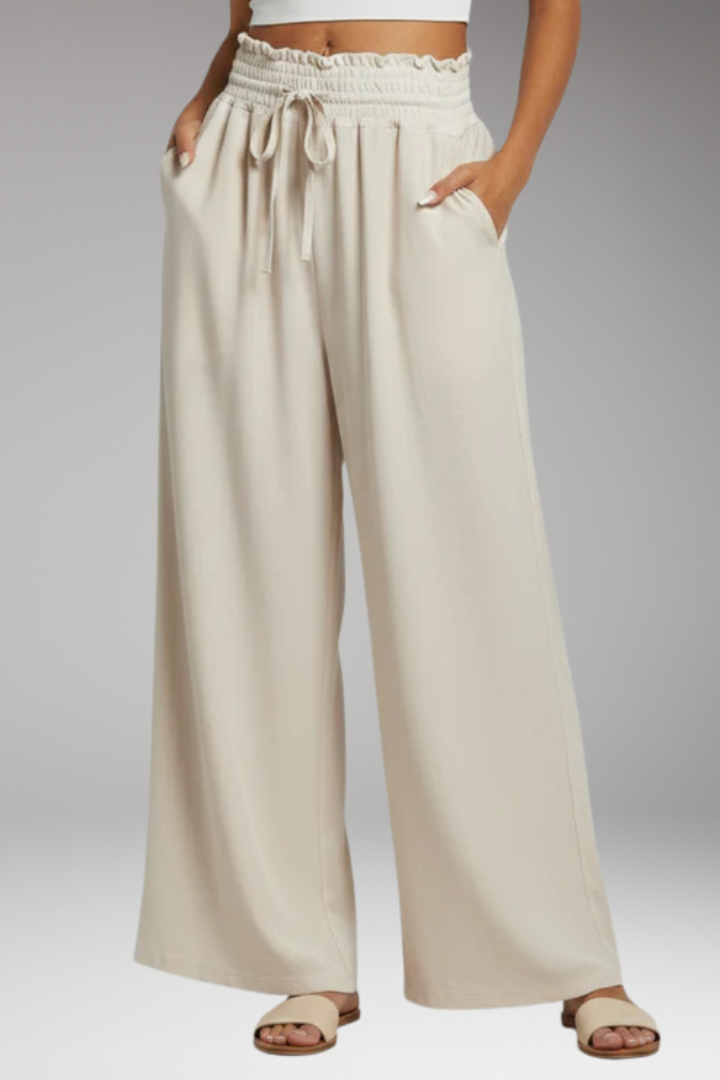 Women's Wide Leg Trousers with Side Pockets