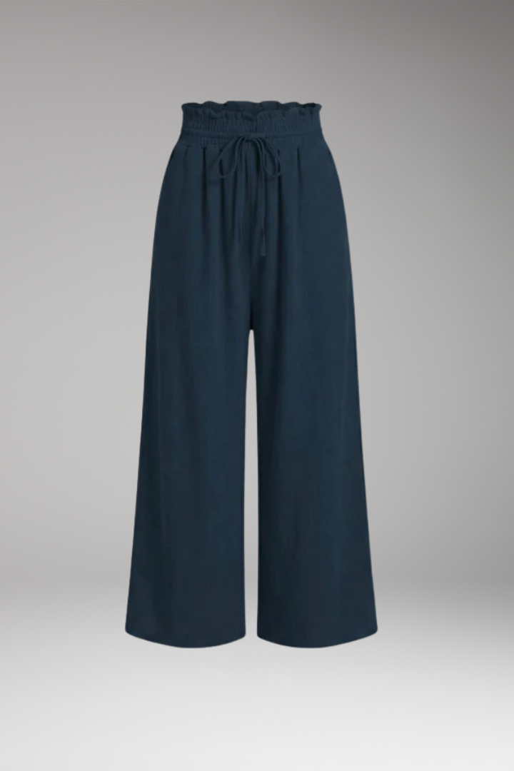 Women's Wide Leg Trousers with Side Pockets