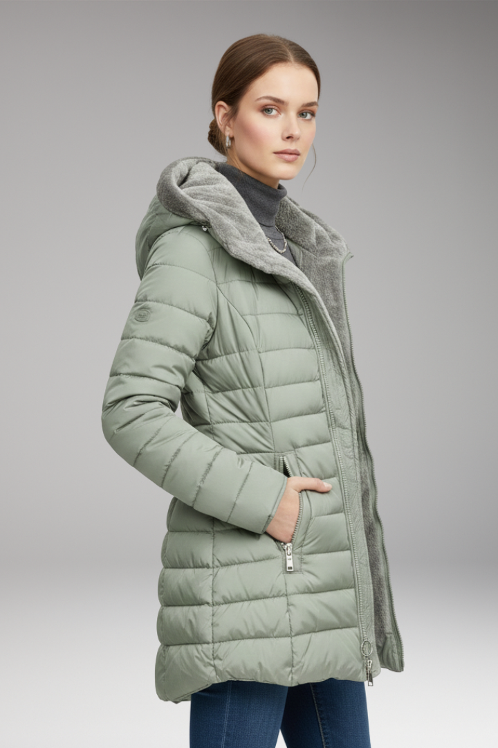 Women’s Winter Coat with Hood and Zipper