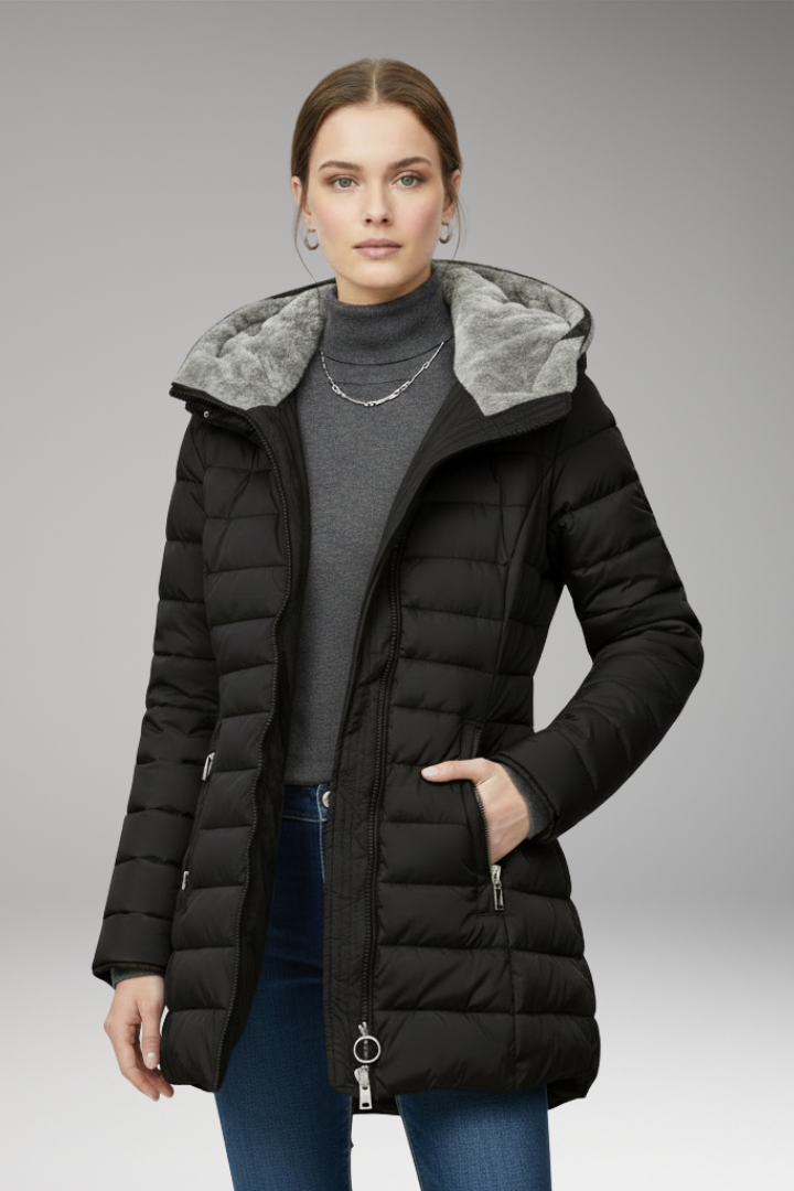 Women’s Winter Coat with Hood and Zipper