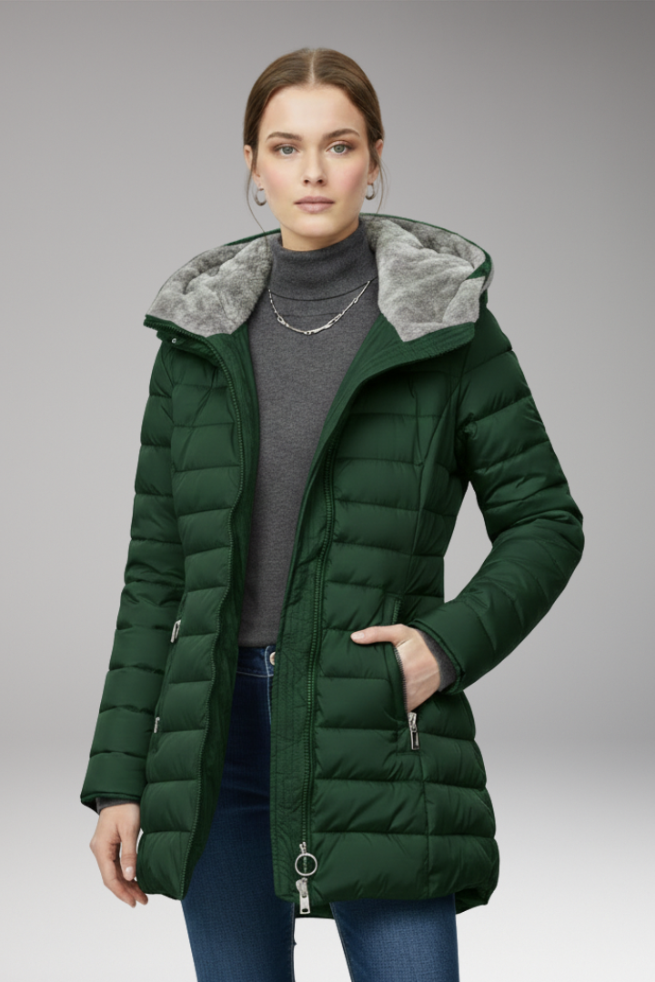 Women’s Winter Coat with Hood and Zipper