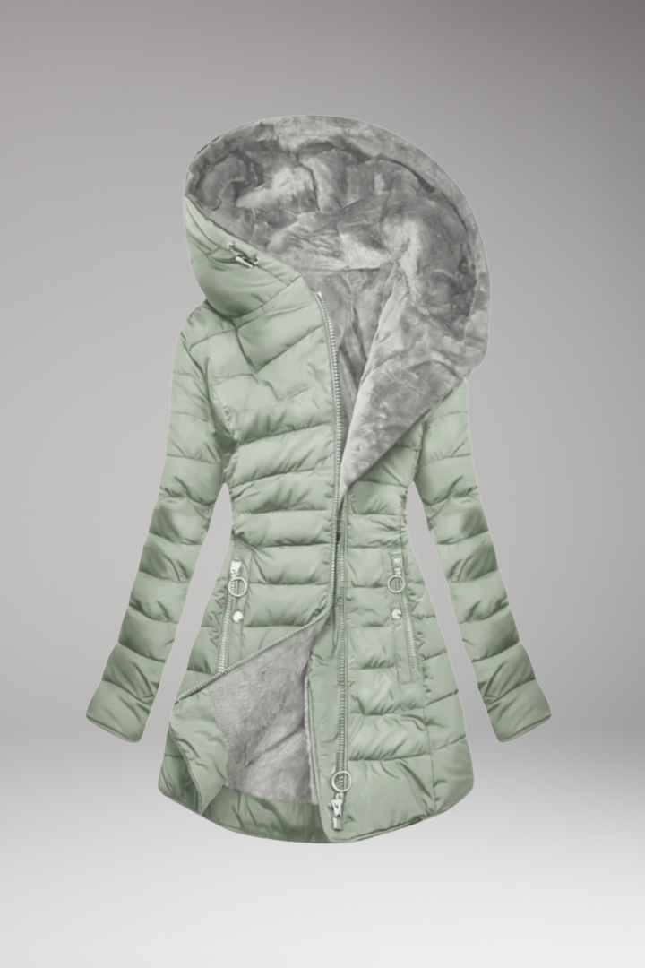Women’s Winter Coat with Hood and Zipper