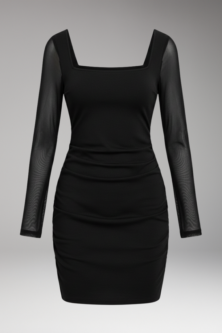 Women's Winter Dress with Sleek Silhouette and Fitted Design