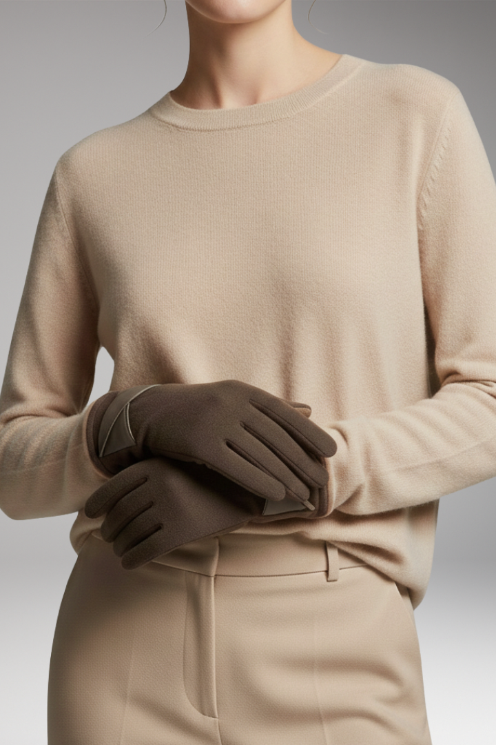 Women's Winter Gloves with Fleece Lining and Adjustable Strap
