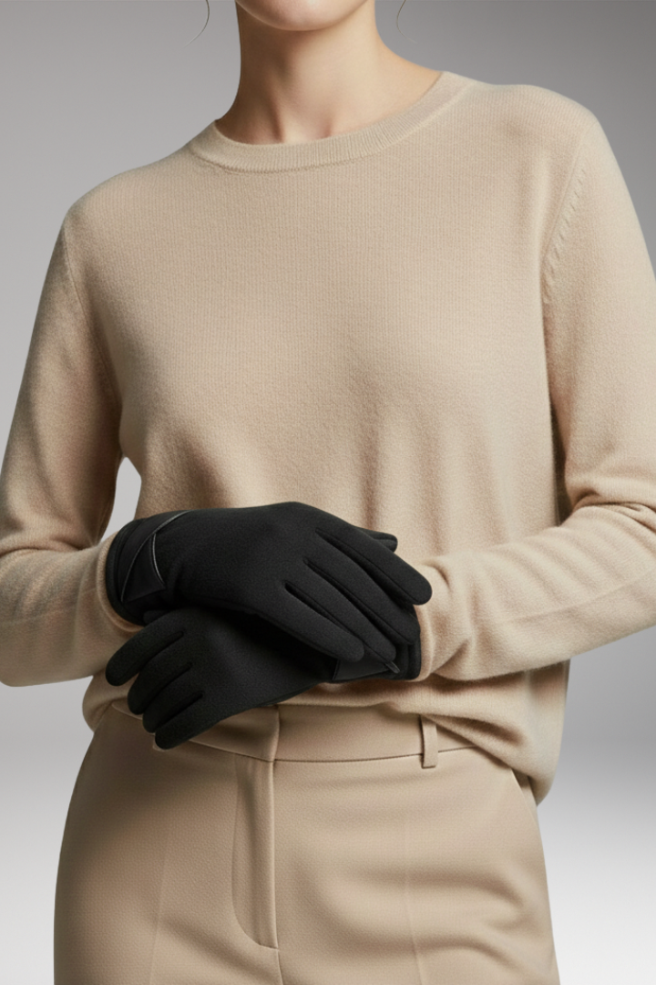 Women's Winter Gloves with Fleece Lining and Adjustable Strap