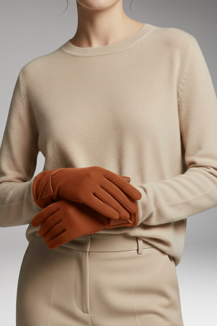 Women's Winter Gloves with Fleece Lining and Adjustable Strap
