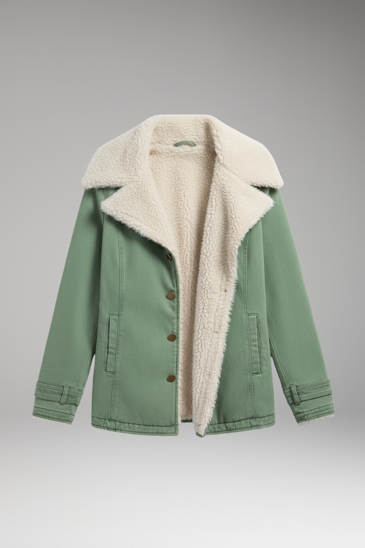 Women’s Winter Jacket with High Collar and Zipper