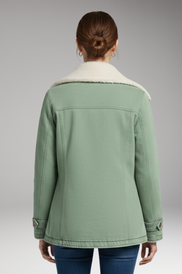 Women’s Winter Jacket with High Collar and Zipper