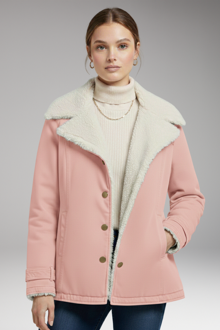 Women’s Winter Jacket with High Collar and Zipper