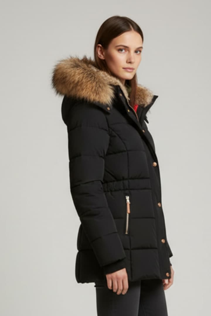 Women’s Winter Jacket with Hood and Faux Fur Lining