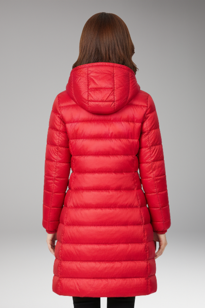 Women’s Winter Jacket with Hood and Quilted Hem