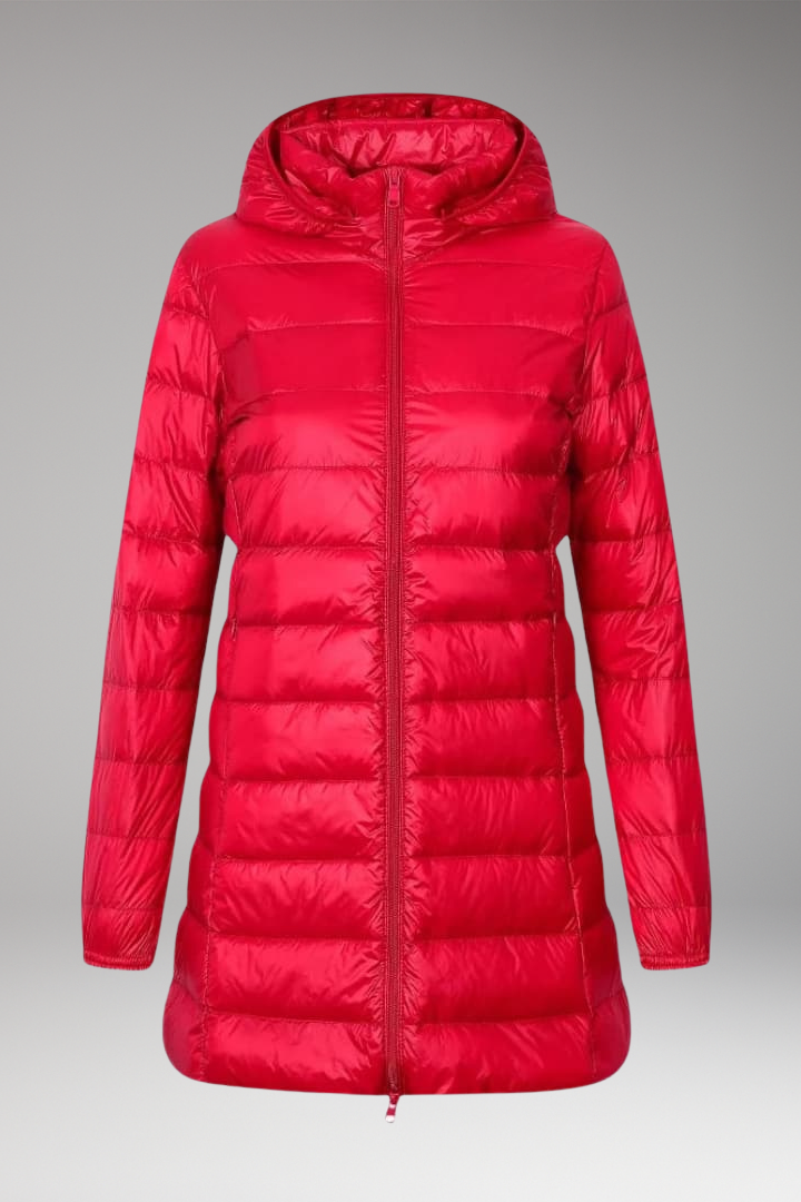 Women’s Winter Jacket with Hood and Quilted Hem