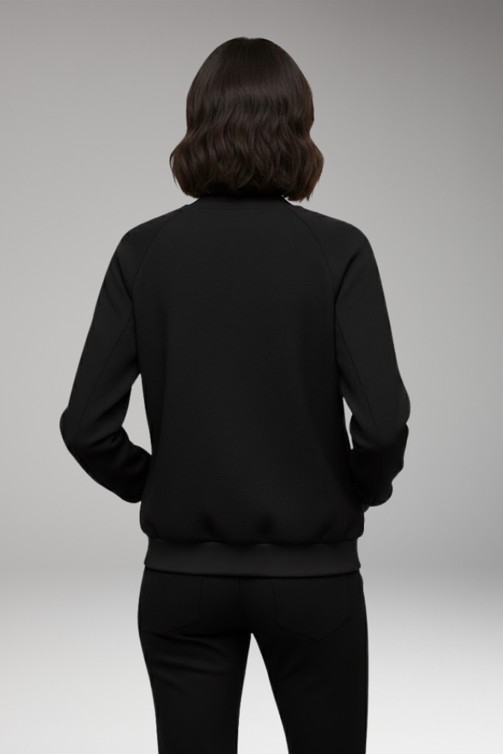 Women’s Zip-Up Bomber Jacket with Side Pockets