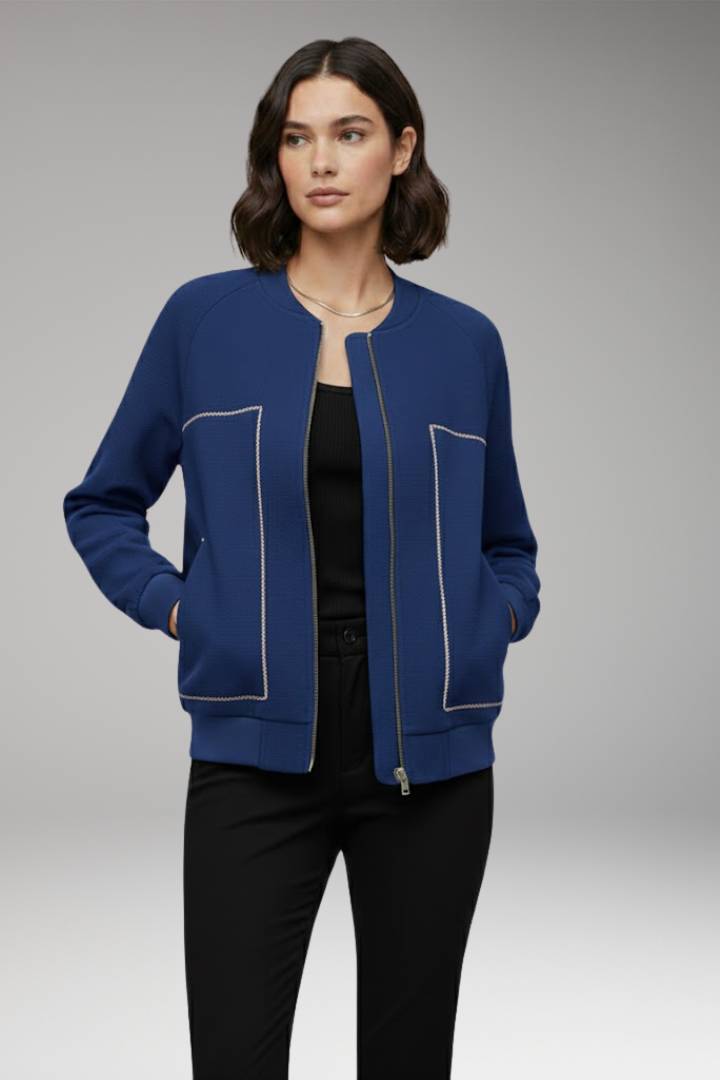 Women’s Zip-Up Bomber Jacket with Side Pockets