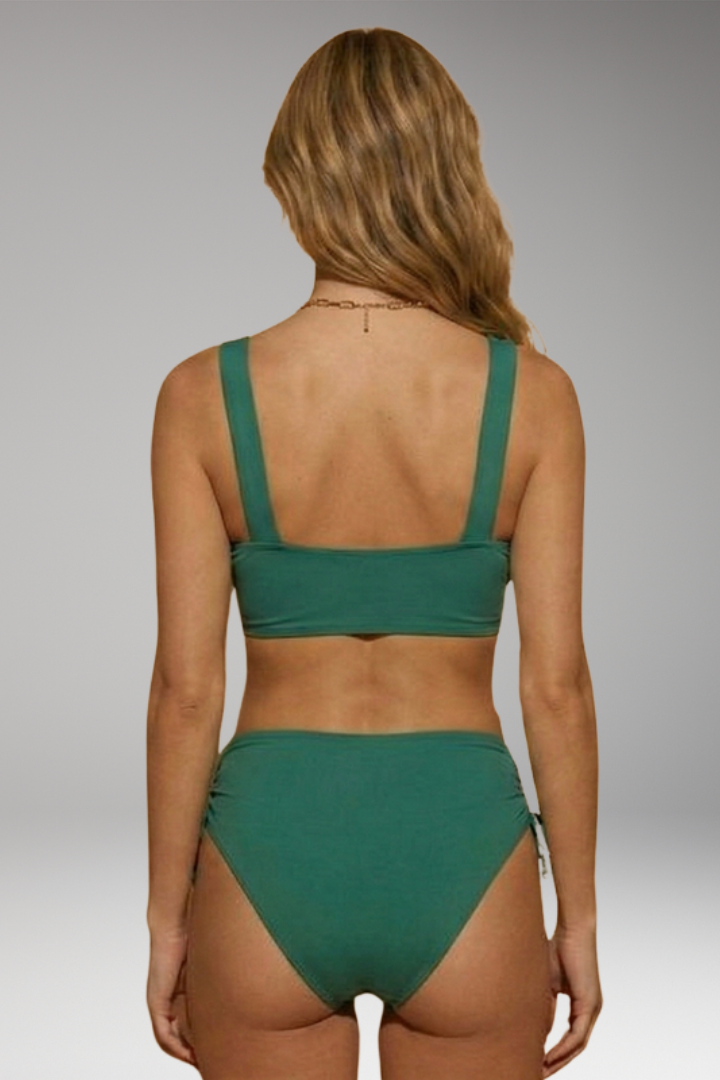 Women's Bikini Set with High-Waisted Bottoms and Tie-Side Details
