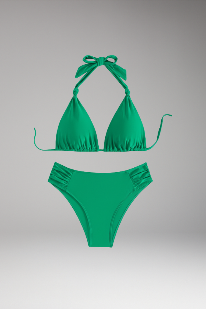 Women’s Bikini with Triangle Top and High-Waisted Bottoms