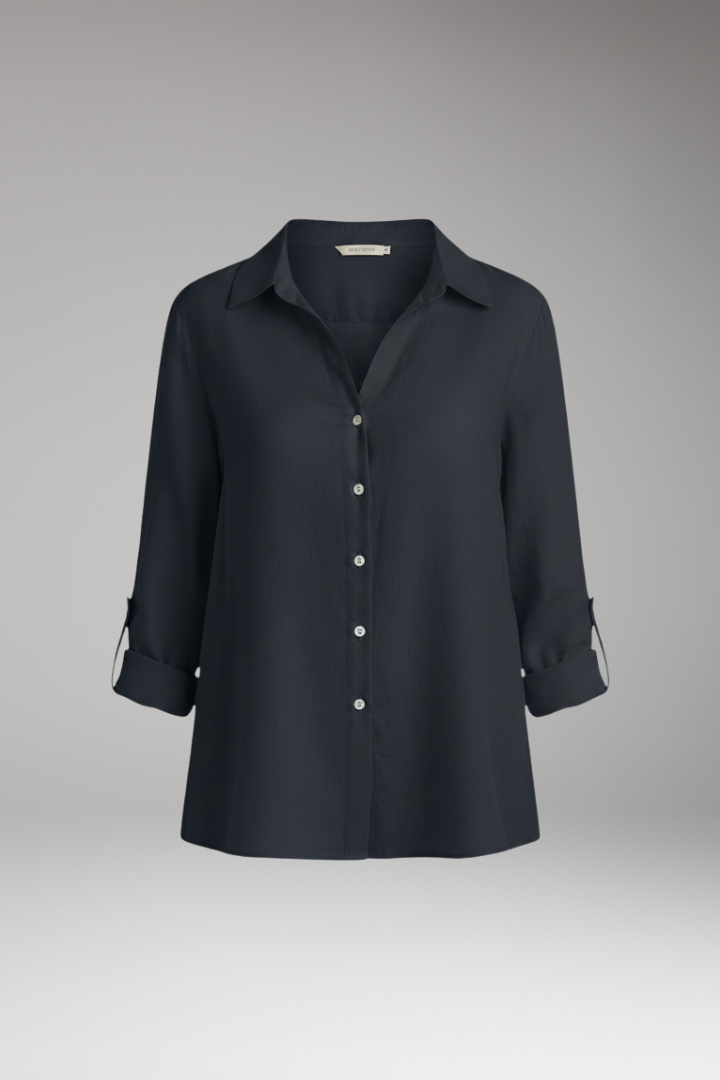Women's Blouse with Classic Collar and Long Sleeves