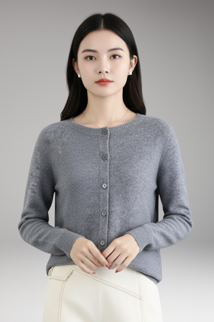 Women’s Cardigan with V-Neck and Front Buttons