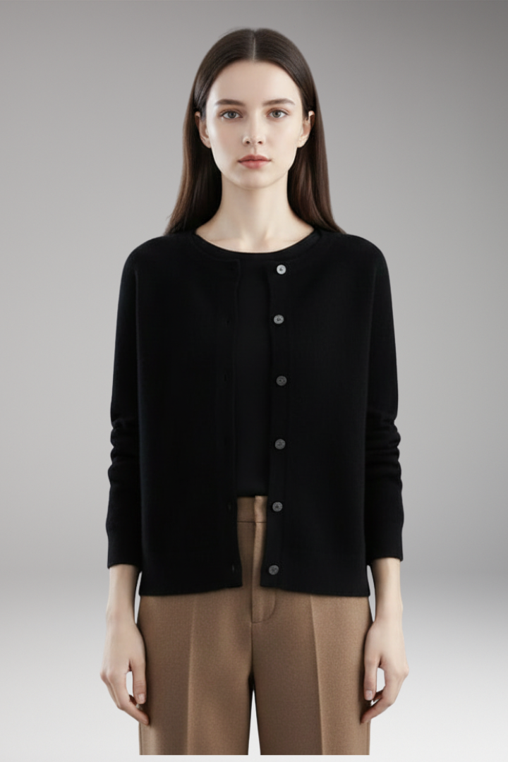 Women’s Cardigan with V-Neck and Front Buttons