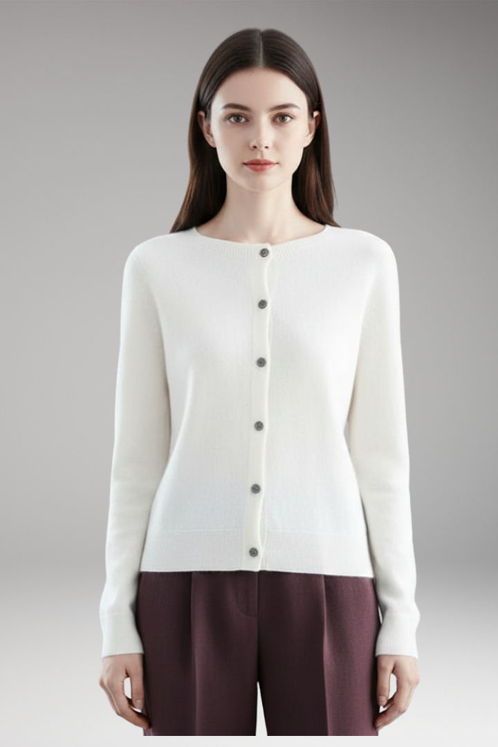 Women’s Cardigan with V-Neck and Front Buttons
