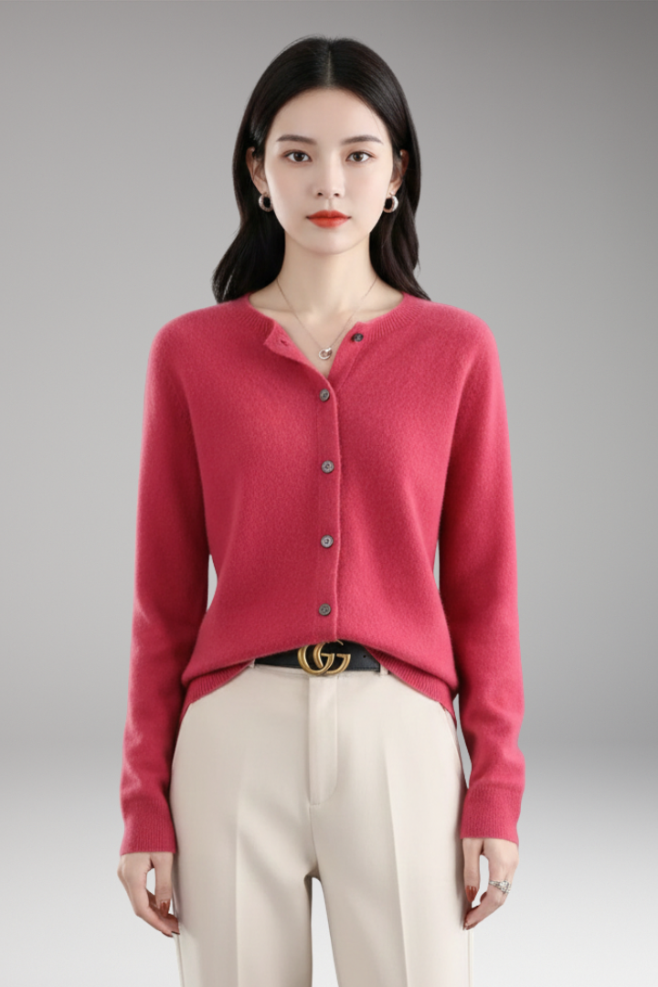 Women’s Cardigan with V-Neck and Front Buttons