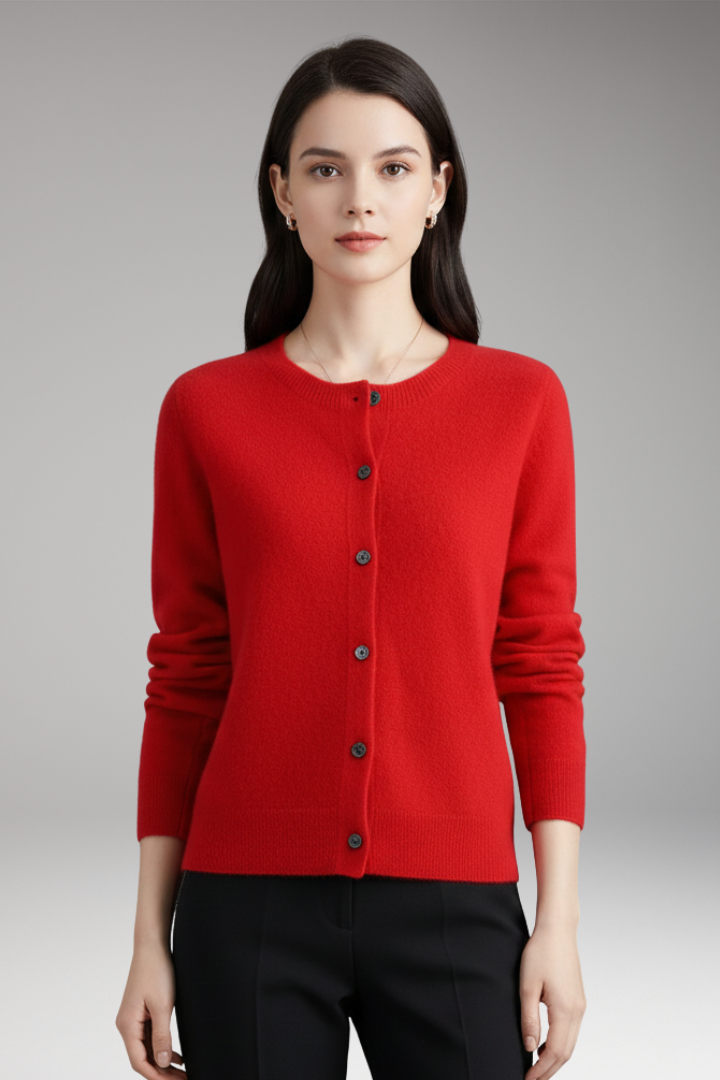 Women’s Cardigan with V-Neck and Front Buttons