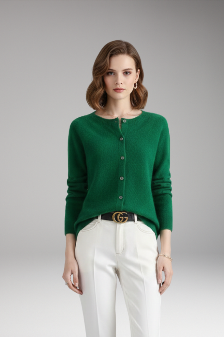 Women’s Cardigan with V-Neck and Front Buttons