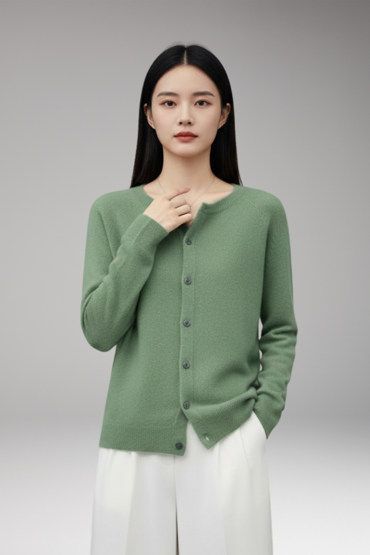 Women’s Cardigan with V-Neck and Front Buttons