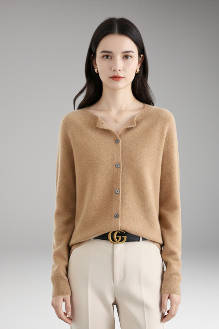 Women’s Cardigan with V-Neck and Front Buttons