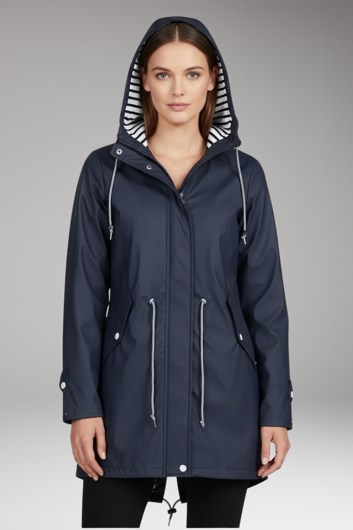 Women’s Hooded Jacket with Zip Front and Drawstring Waist