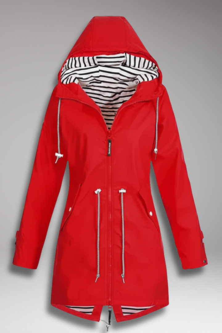 Women’s Hooded Jacket with Zip Front and Drawstring Waist