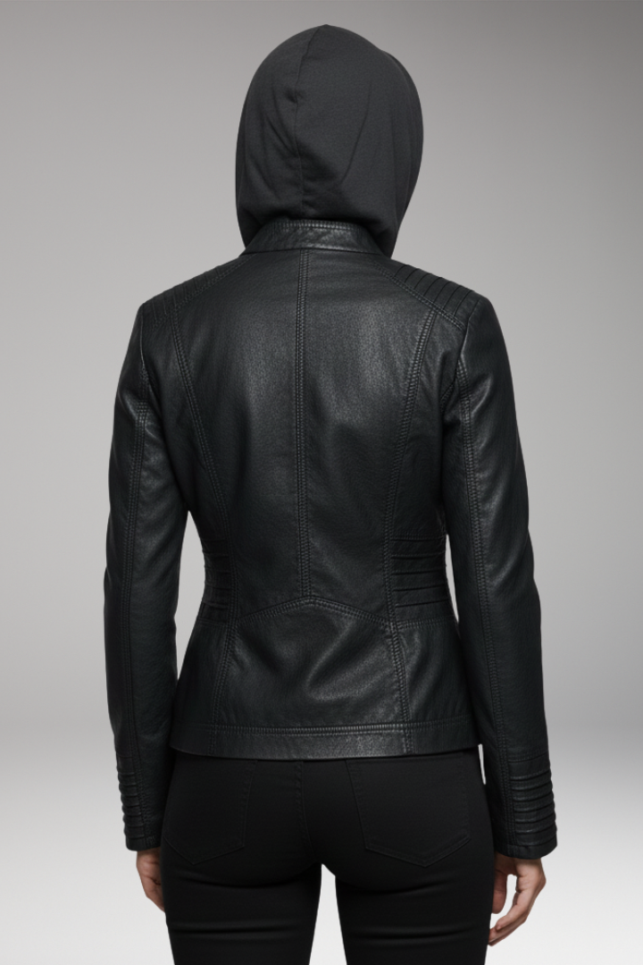 Women’s Jacket with Hood and Front Zip Closure