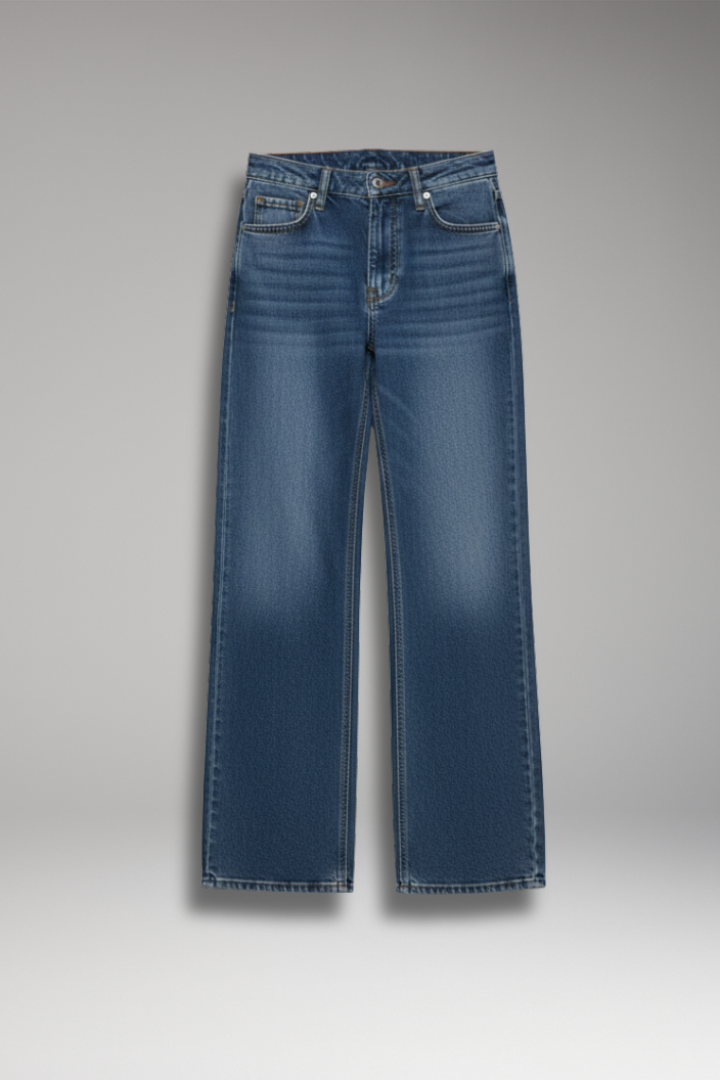 Women’s Jeans with Mid Rise and Wide Leg