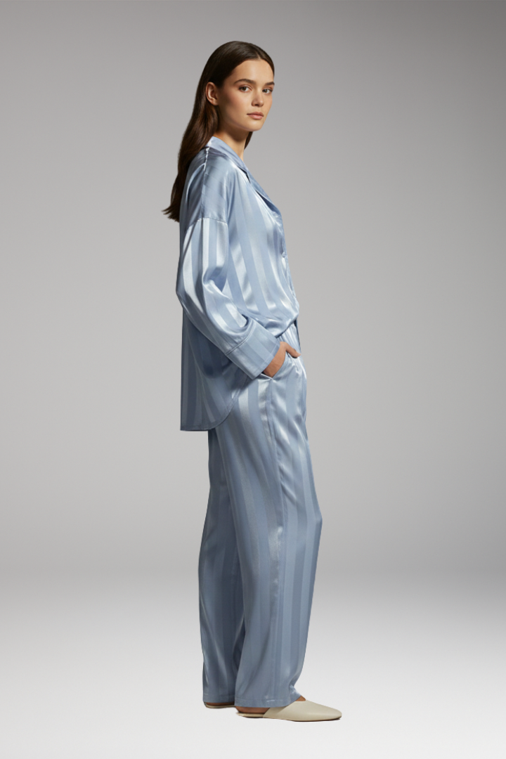 Women’s Pajama Set with Button Top and Elastic Waistband