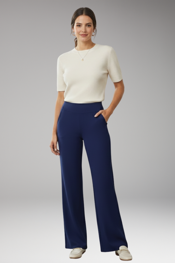 Women’s High-Waisted Trousers with Side Pockets
