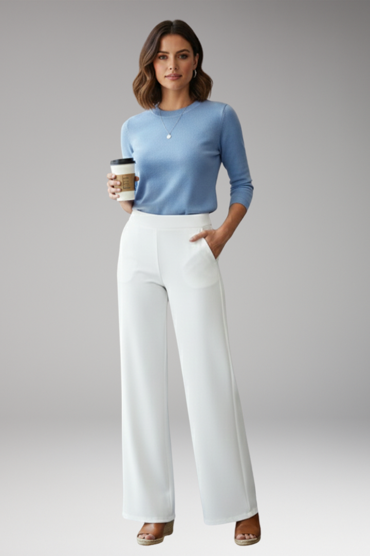 Women’s High-Waisted Trousers with Side Pockets