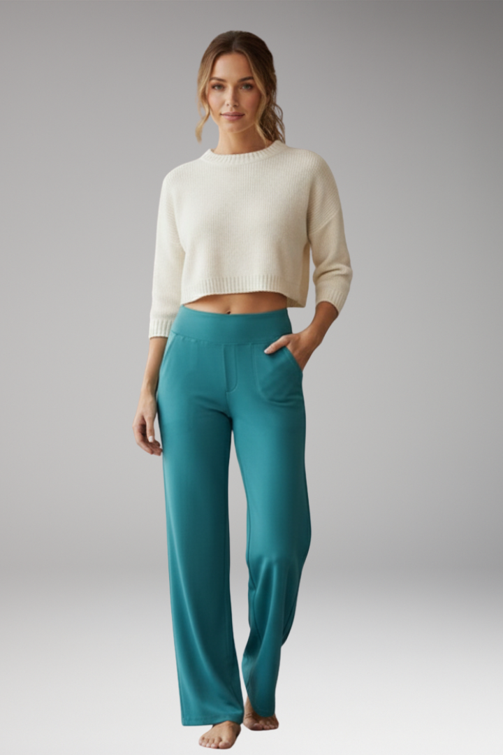 Women’s High-Waisted Trousers with Side Pockets