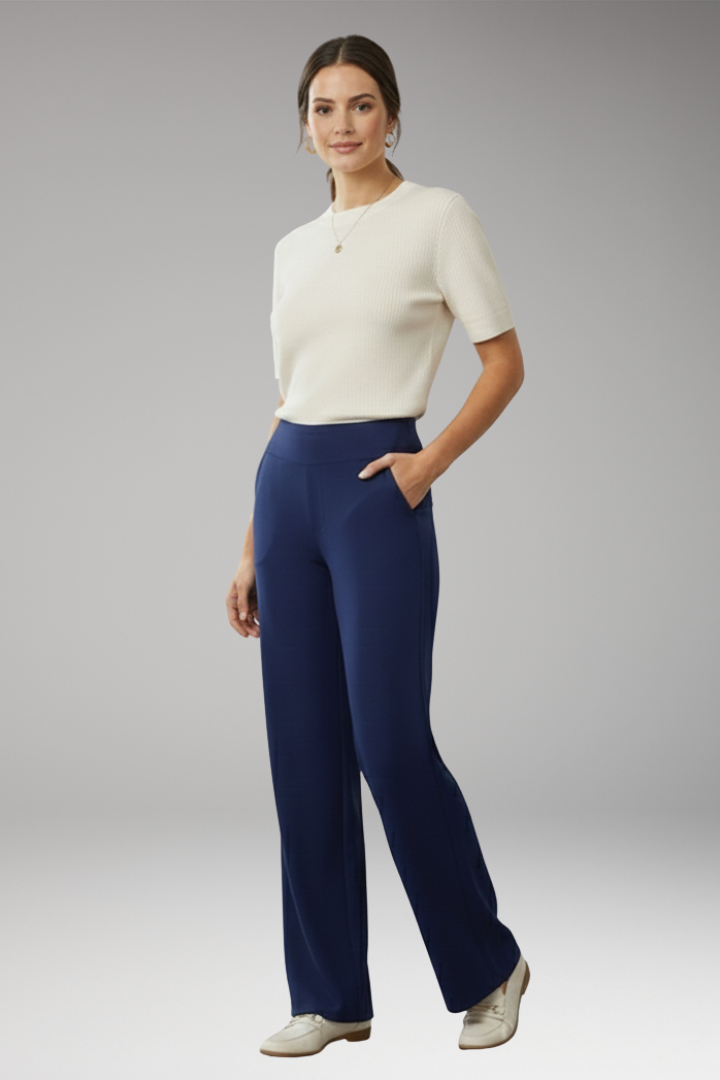 Women’s High-Waisted Trousers with Side Pockets