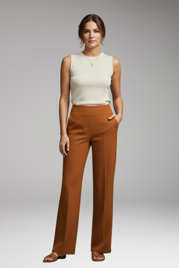Women’s High-Waisted Trousers with Side Pockets