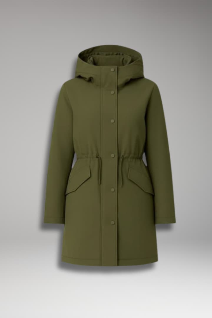 Women’s Parka Jacket with Padded Interior and Zip Closure