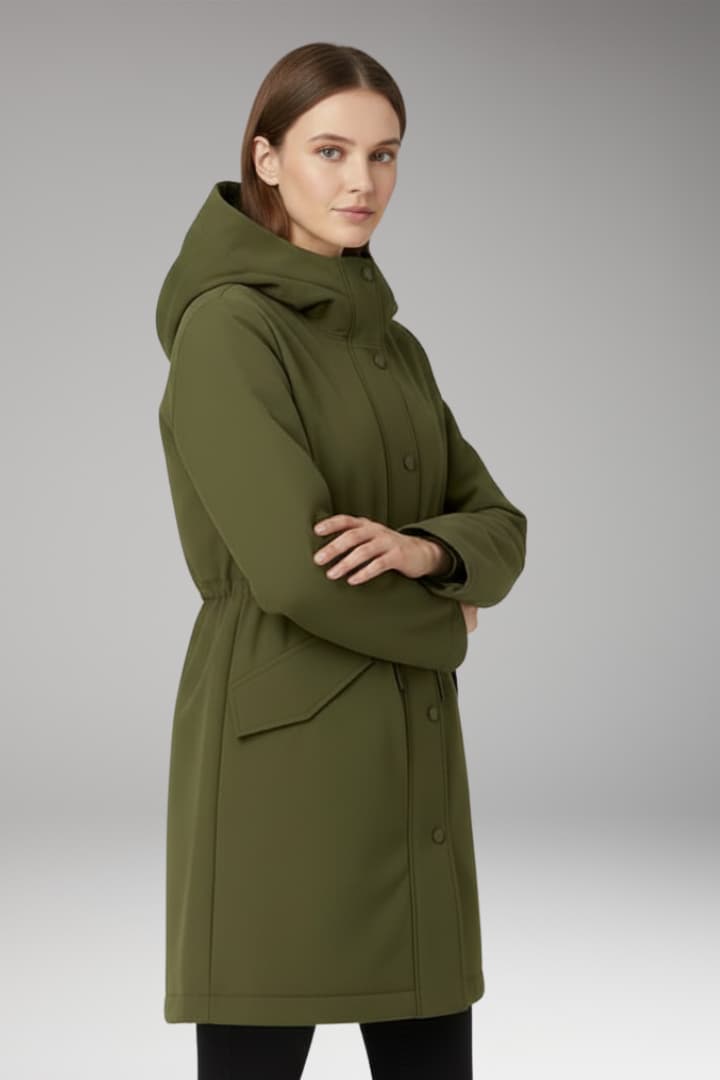 Women’s Parka Jacket with Padded Interior and Zip Closure