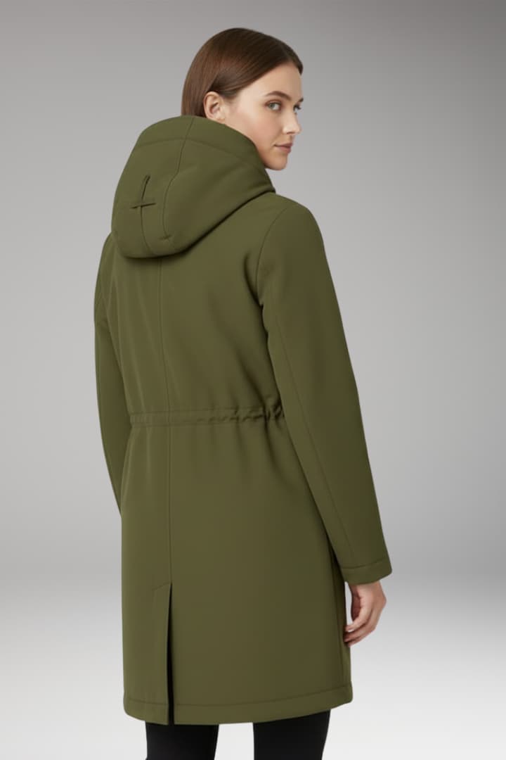 Women’s Parka Jacket with Padded Interior and Zip Closure