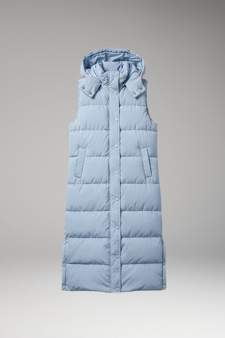 Women’s Puffer Jacket with Hood and Quilted Padding