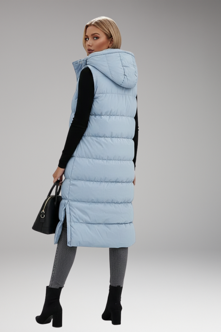 Women’s Puffer Jacket with Hood and Quilted Padding