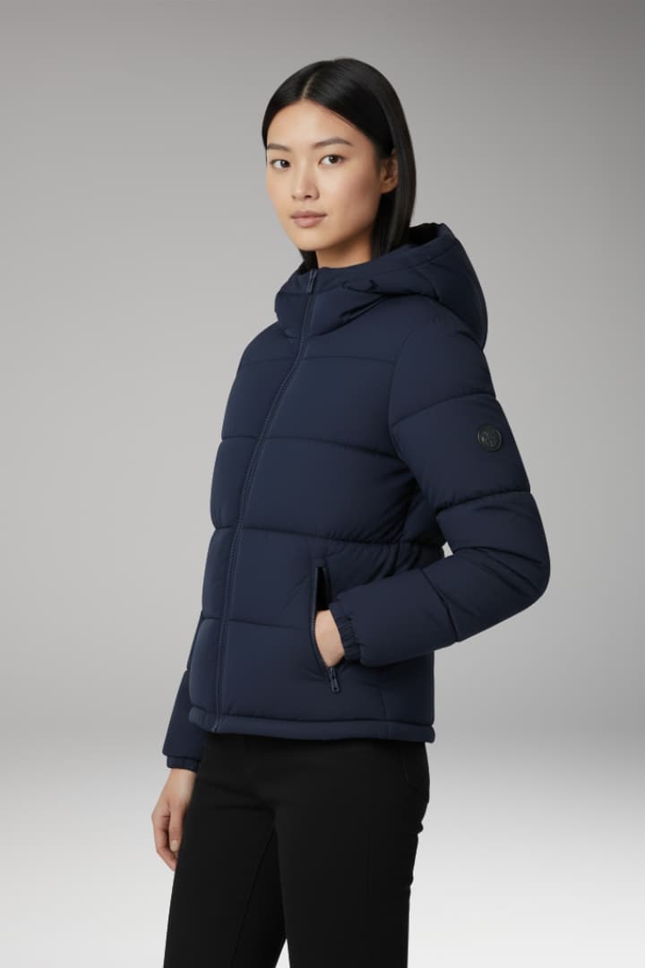 Women’s Puffer Jacket with Padded Insulation and Zip Closure