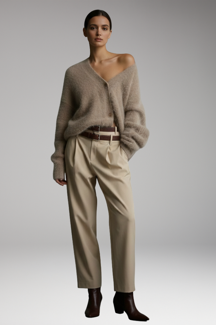 Women’s Jumper with Round Neck and Ribbed Hem